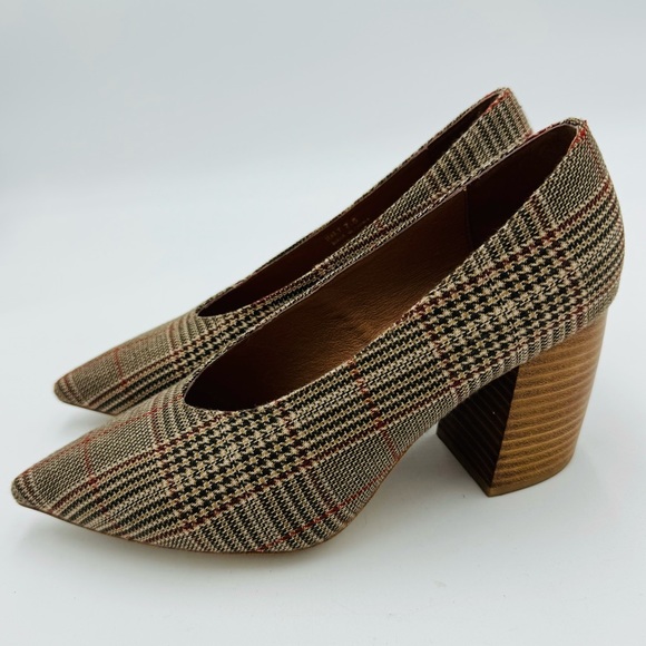 Jeffrey Campbell Vintage 50s Style Plaid Halt Block Heels - Picture 4 of 8